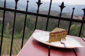 Die Kürbiskerntorte wird jeden Tag frisch gemacht. 